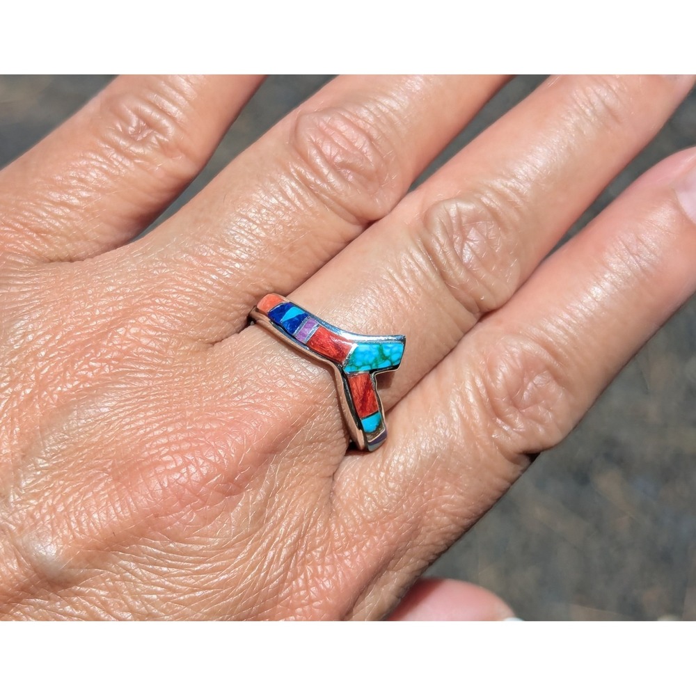 Navajo Handmade Silver Ring Turquoise Signed Native American Jewelry 9 *** - Picture 1 of 11